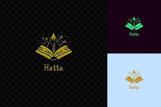 PSD hatta avec l'icône wordmark mettant en vedette le mot hatta dans un symbole audacieux simple minimal design créatif