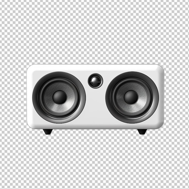 PSD haut-parleur de musique rectangulaire horizontal isolé sur un fond transparent