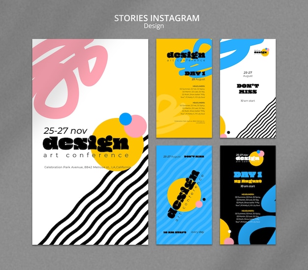 Histórias do instagram da conferência de design