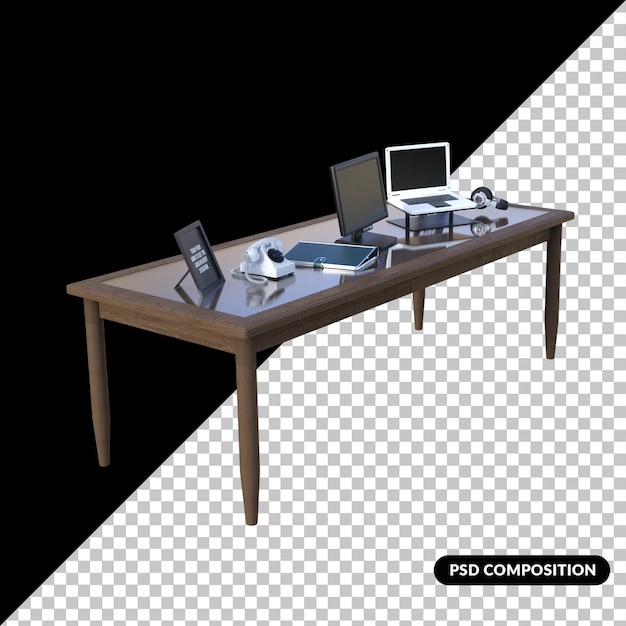 PSD home office asset 3d rednering isolierte premium-psd