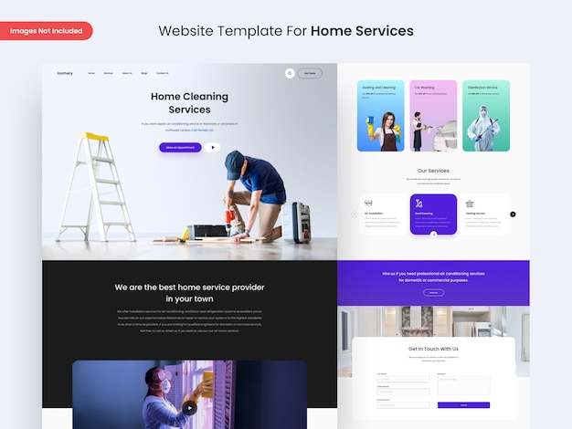 Home Services Website-Seiten-Design-Vorlage