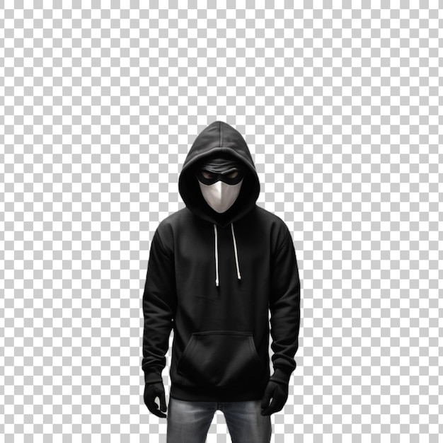 PSD un homme dans un hoodie noir avec une cape dessus