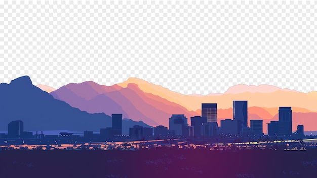 PSD l'horizon de la ville de tucson isolé sur un fond transparent