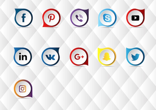 PSD i social media logo collection