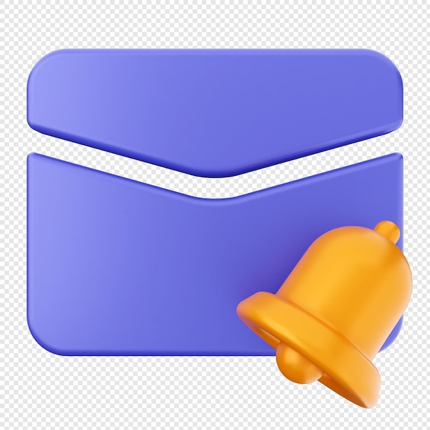 PSD icon de notificação 3d, lembrete de alerta de campainha