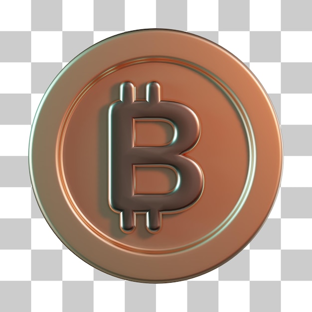 PSD icône 3d de bitcoin