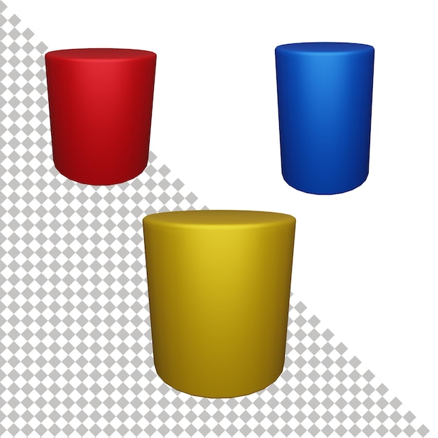 PSD icône 3d de cylindre