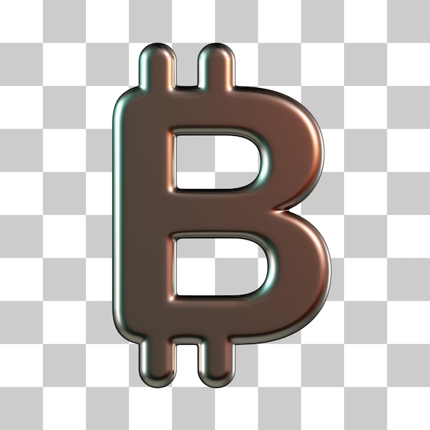 PSD icône 3d du symbole bitcoin