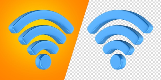 icône 3d wifi bleue