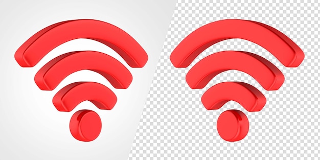 icône 3d wifi rouge