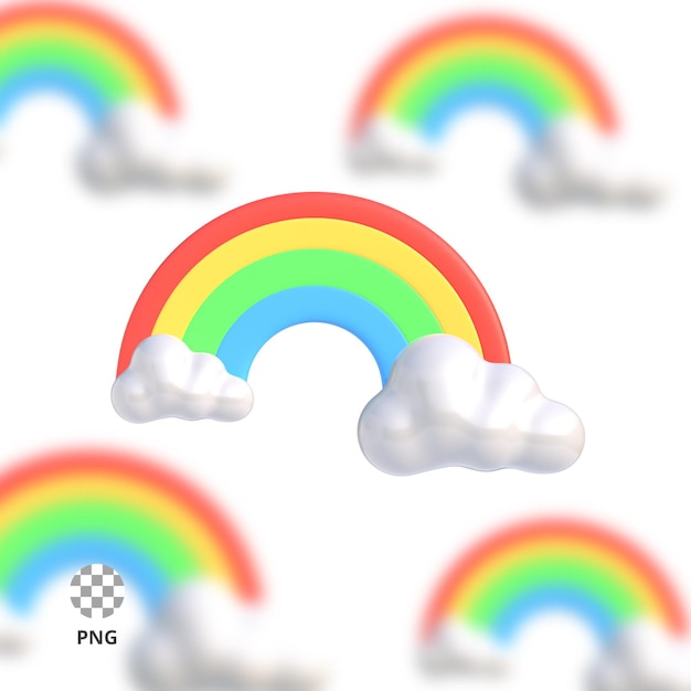 PSD icône arc-en-ciel 3d