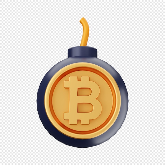 PSD icône de boom bitcoin 3d illustration