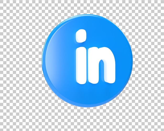 PSD icône de cercle bleu logo linkedin 3d