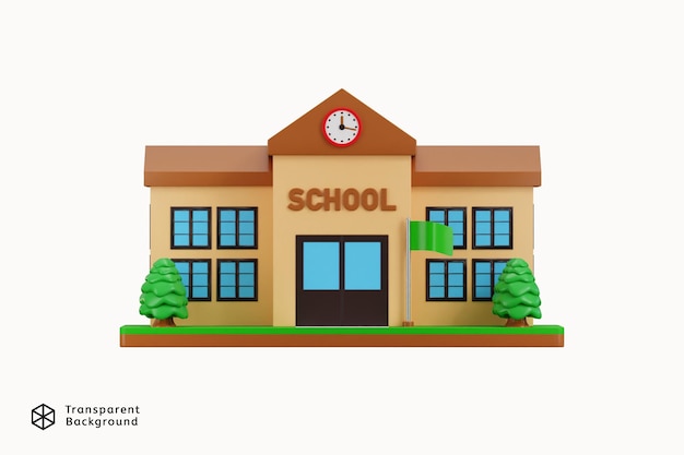 PSD ícone da escola 3d render conceito de educação ícone ilustração vetorial