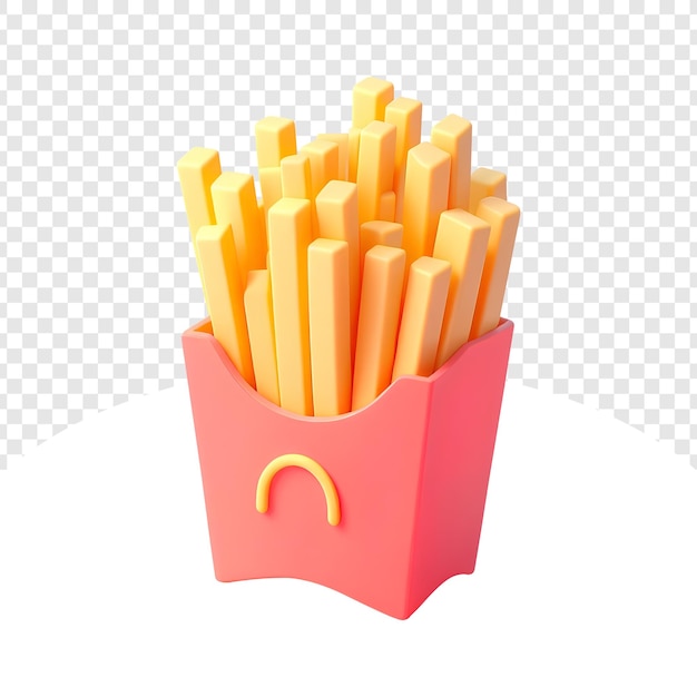 PSD ícone de batatas fritas 3d editável isolado