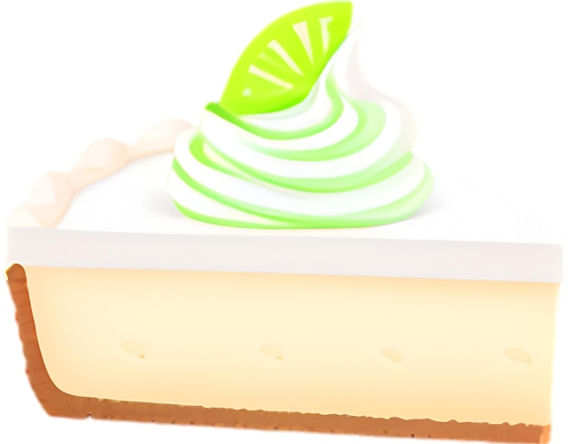 PSD ícone de key lime pie bonito e colorido