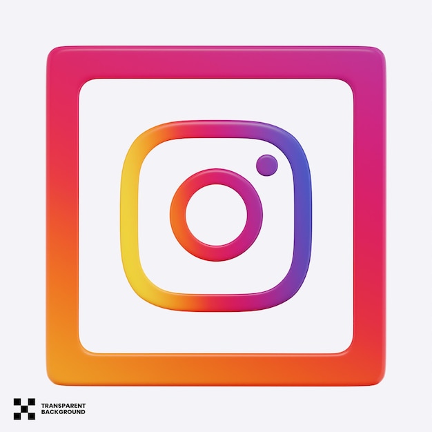 PSD ícone de mídia social do instagram 3d