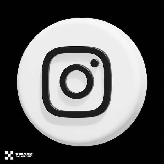 PSD ícone de mídia social do instagram 3d