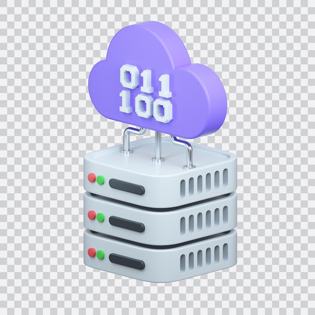 PSD ícone de renderização 3d do serviço de nuvem isolado em branco
