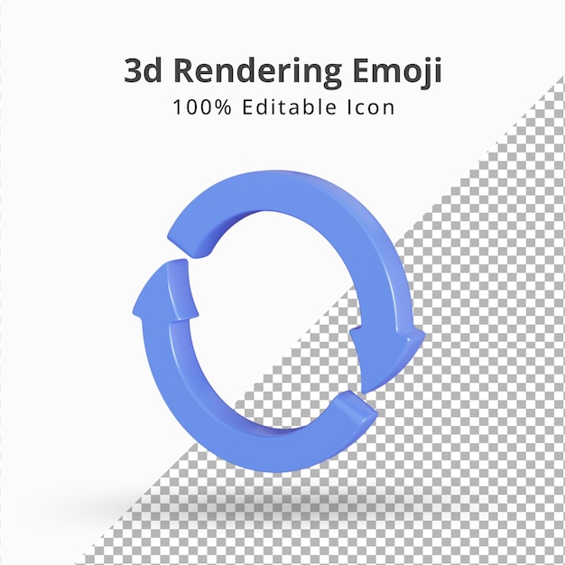 ícone de sinal de seta de direção de ciclo 3d
