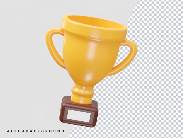 Ícone de troféu 3d render elemento transparente