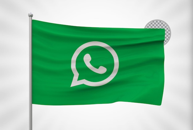 Ícone de WhatsApp de mídia social com bandeira de estilo