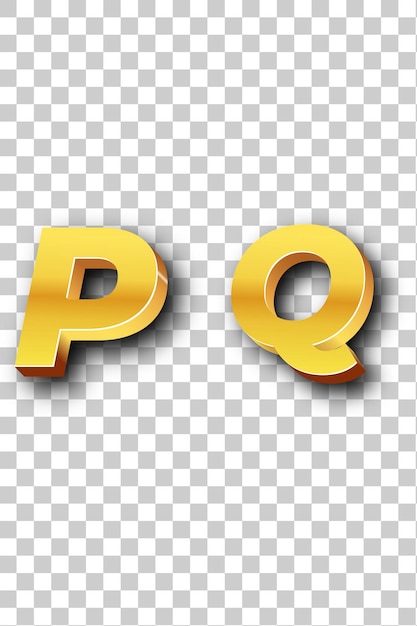 PSD icône du logo pq en or à fond blanc isolé transparent