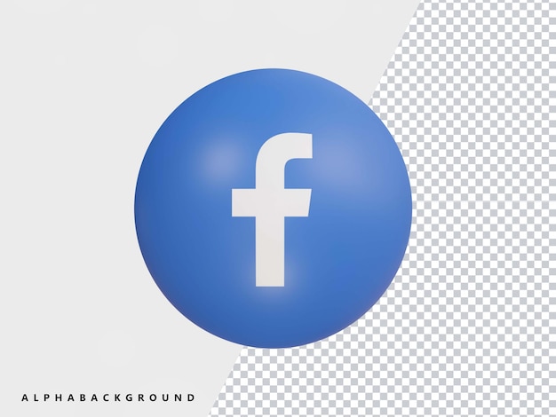 Icône Facebook rendu 3d transparent