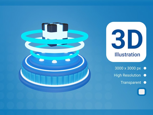 PSD icône d'hologramme 3d