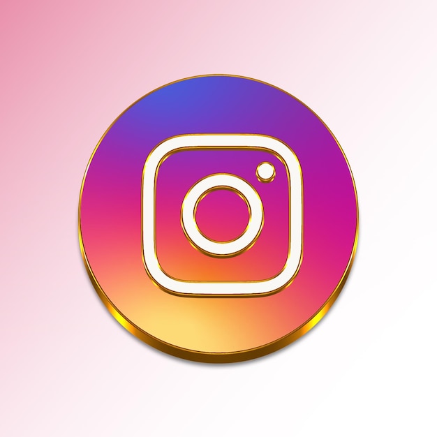 PSD icône instagram 3d