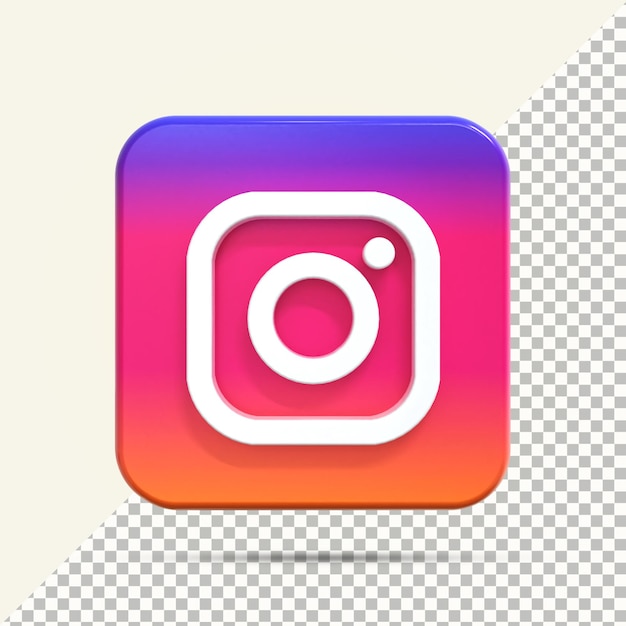 Icône instagram en rendu 3d pour la composition