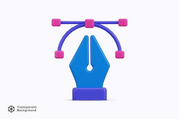 PSD icône de l'outil de stylo 3d rendu concept de conception créative icône d'illustration vectorielle