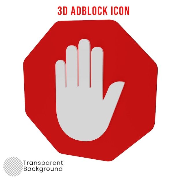 PSD icône psd 3d gratuite illustration adblock