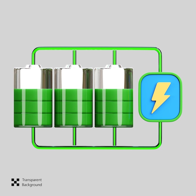 PSD icône de stockage de batterie 3d