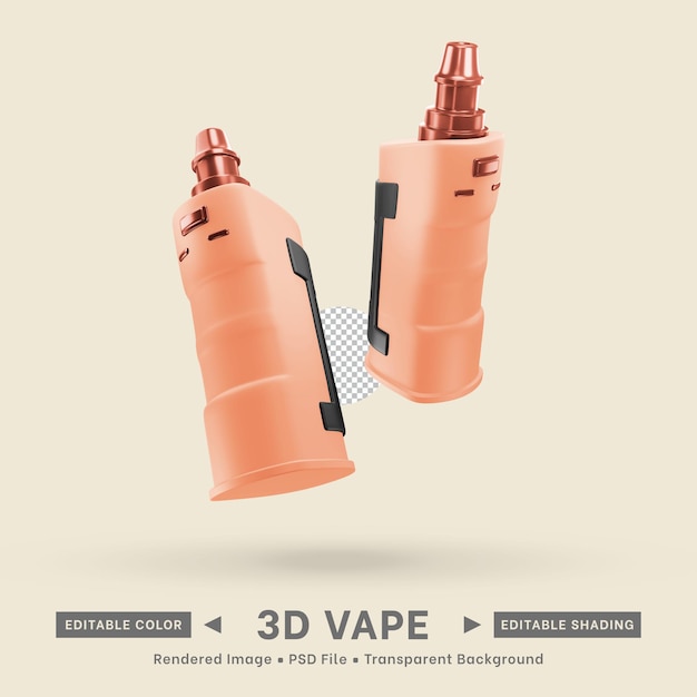 icône de vape 3d série incurvée flottante couleur modifiable