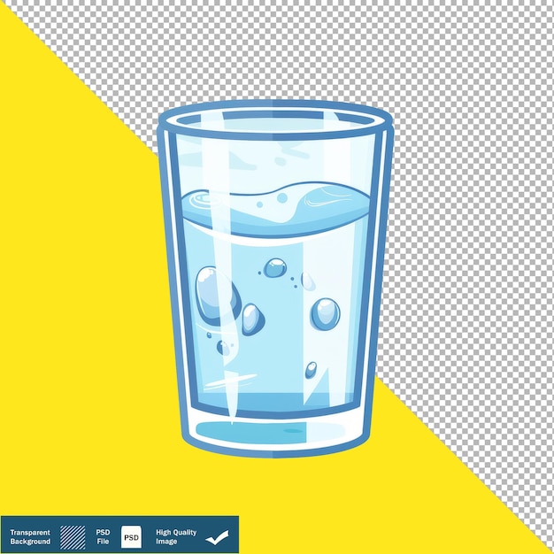PSD ícone vetorial de desenho animado de vidro de fundo transparente png psd