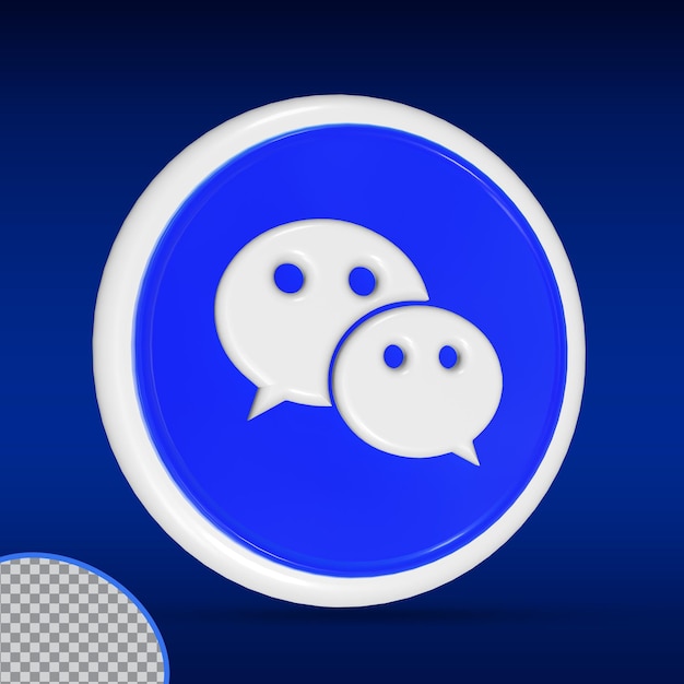 PSD ícone wechat estilo moderno cor azul do círculo 3d