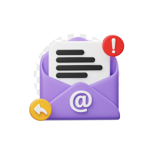 PSD iconica 3d di email marketing