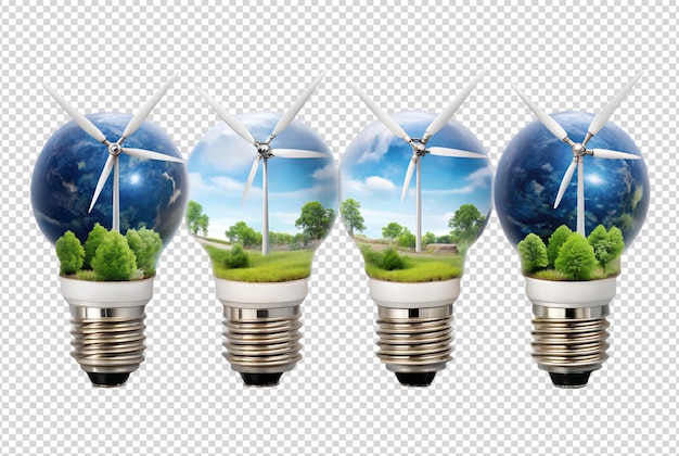 PSD il piano per l'energia eolica delle lampadine energetiche riduce le emissioni di carbonio