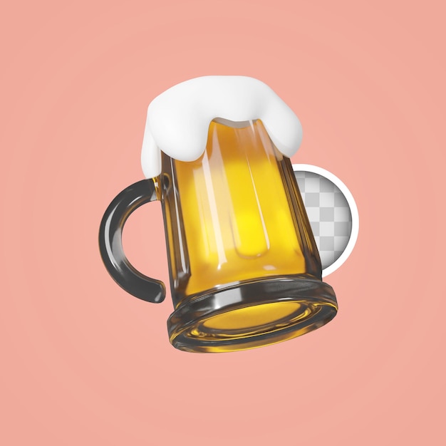 Illustration 3D d'une bière incroyable