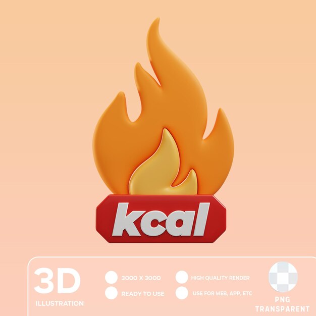 PSD illustration 3d des calories dans le psd