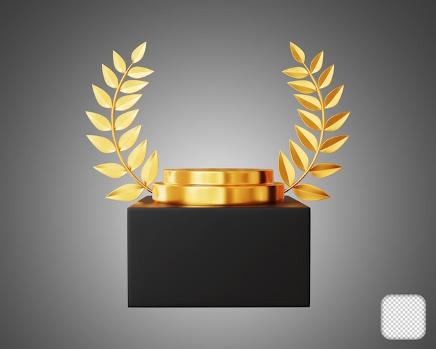 PSD illustration 3d du prix du gagnant d'or