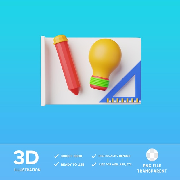 PSD illustration 3d du projet de psd