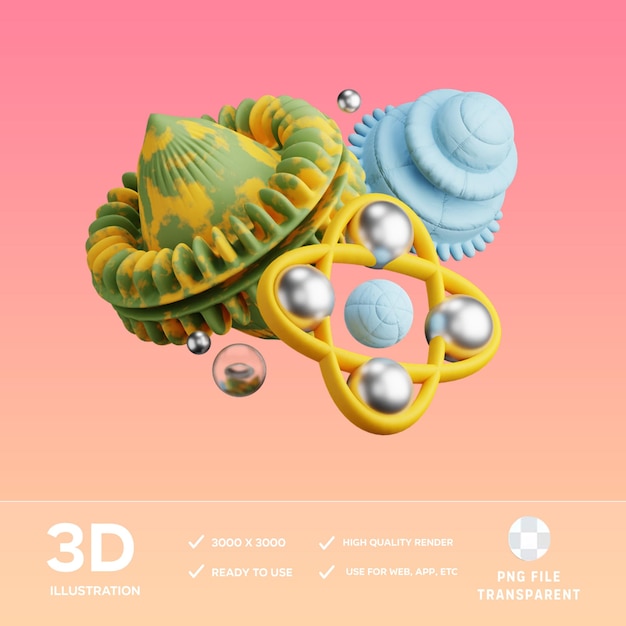 PSD illustration en 3d du psd