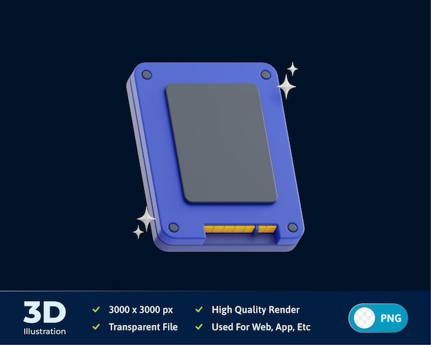 Illustration 3D du SSD