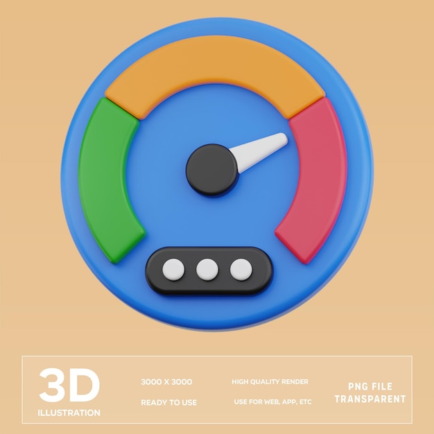 PSD illustration 3d de la vitesse d'internet sur psd