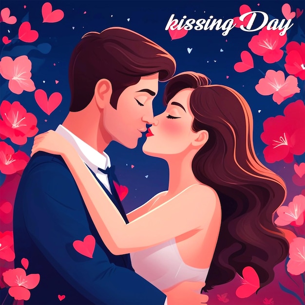 PSD illustration de couple asiatique dessinée à la main