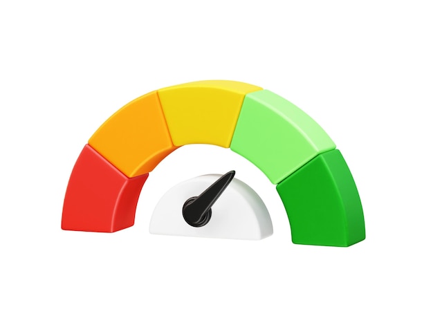 PSD illustration de l'icône du compteur de vitesse en vecteur 3d