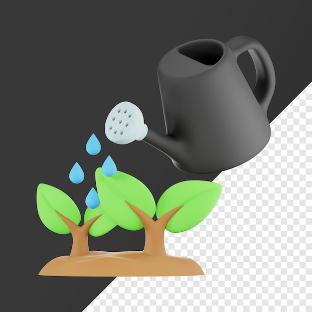 PSD illustration de l'icône des plantes aquatiques en 3d