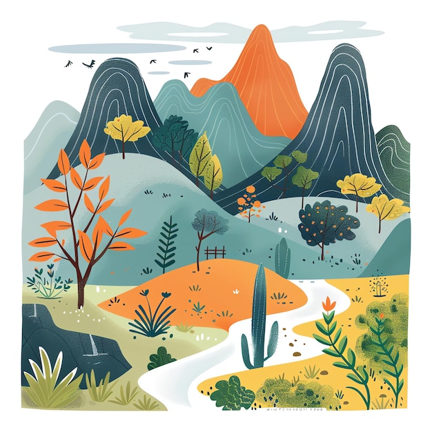 PSD illustration indienne des ghats de l'est